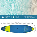 WATTSUP Φουσκωτή σανίδα SUP SAR 10'8" φουλ πακέτο με  κουπί 2 σε 1