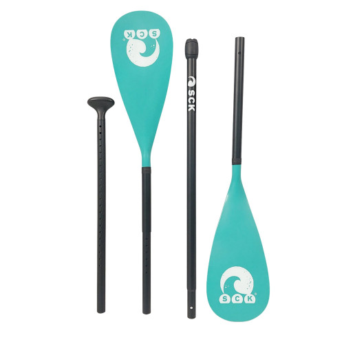 SCK Κουπί αλουμινίου 2 σε 1 SUP/Καγιάκ με ασφαλή ρύθμιση – Τυρκουάζ