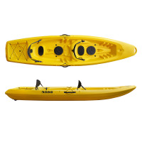 Barka two-seats kayak with built-in backrests –yellow