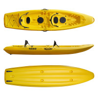 Barka two-seats kayak with built-in backrests –yellow