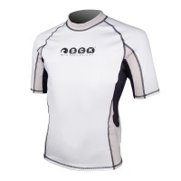 UV Lycra short sleeve Rash Guard White - black SCK