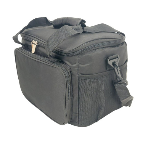 Υφασμάτινο ψυγείο 15L με εξωτερική τσέπη, χερούλια και ιμάντα ώμου Μαύρο - Yaia