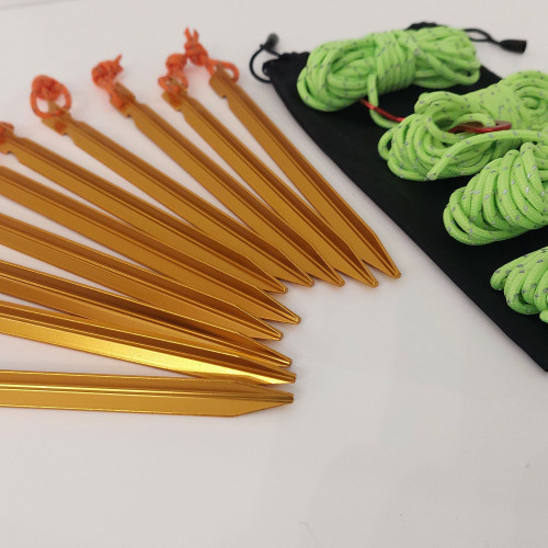 Σετ 4 σχοινιά τέντας 4m*4mm μαζί με 10 πασαλάκια αλουμινίου 8cm - Yaia