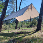 Τέντα αντηλιακή 300*300cm με πασσάλους στήριξης Χακί - Yaia