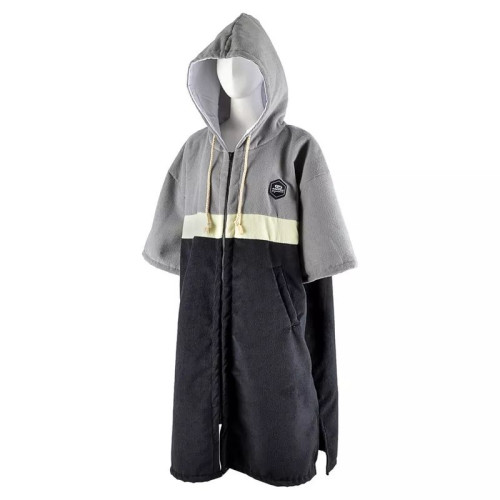Poncho Μαύρο/γκρί quick dry με φερμουάρ - Aropec