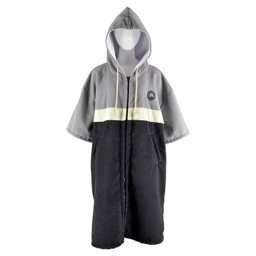 Poncho Μαύρο/γκρί quick dry με φερμουάρ - Aropec