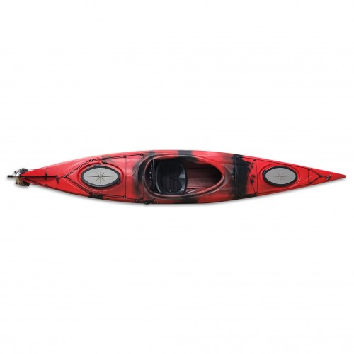 Dreamer single sit-in kayak by SCK with paddle - Black/Red