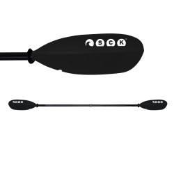 Κουπί καγιάκ Deluxe ρυθμιζόμενο 217-227cm Αλουμινίου διαιρούμενο - Μαύρο SCK