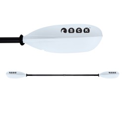 Κουπί καγιάκ Deluxe ρυθμιζόμενο 217-227cm Αλουμινίου διαιρούμενο - Άσπρο SCK