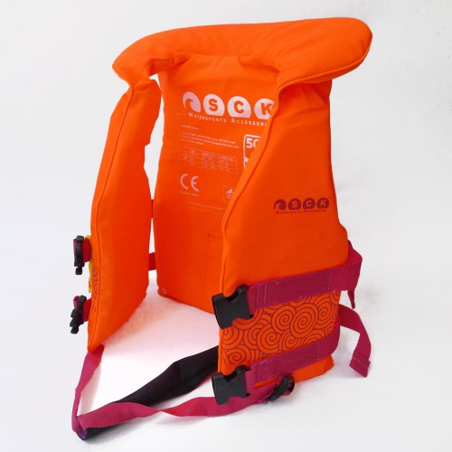Kids life jacket with head support SCK - Orange