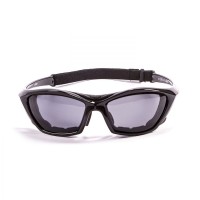 Ocean Sunglasses with polarized lens / Floating  / Lake Garda Black Shiny -Smoke lens