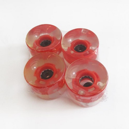 Set of skate wheels with LED lights Red