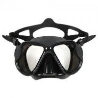 Two Lenses Diving Mask silicone black Aropec
