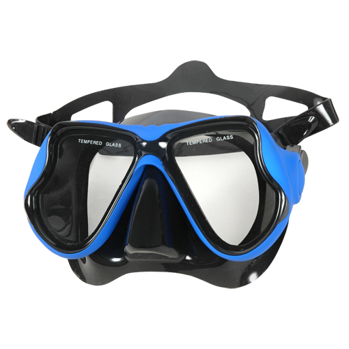 Two Lenses Diving Mask silicone blue Aropec