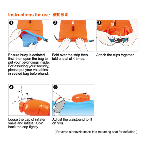 Waterproof bag / buoy 15L orange Aropec