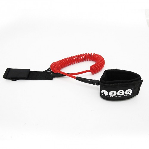 SUP leash coil 10ft SCK - Red