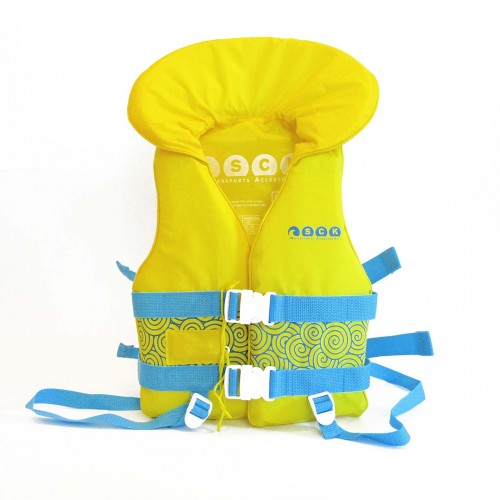 Kids life jacket with head support SCK - Medium Yellow