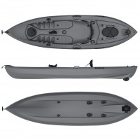 Seaflo LUPIN Single seat fishing kayak with wheel - Grey