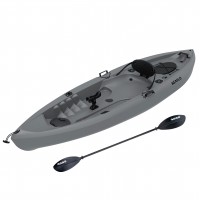 Seaflo LUPIN - Single seat fishing kayak with wheel and paddle - Grey