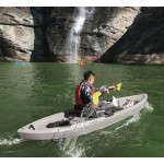 Seaflo LUPIN - Single seat fishing kayak with wheel and paddle - Orange