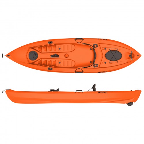 Seaflo LUPIN Single seat fishing kayak with wheel - Orange