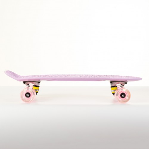 Mini cruiser Plastic skateboard 22.5'' dusty pink with LED wheels Fish