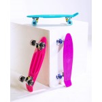 Πλαστικό mini cruiser skateboard 22.5'' Μπλε με LED ρόδες Fish
