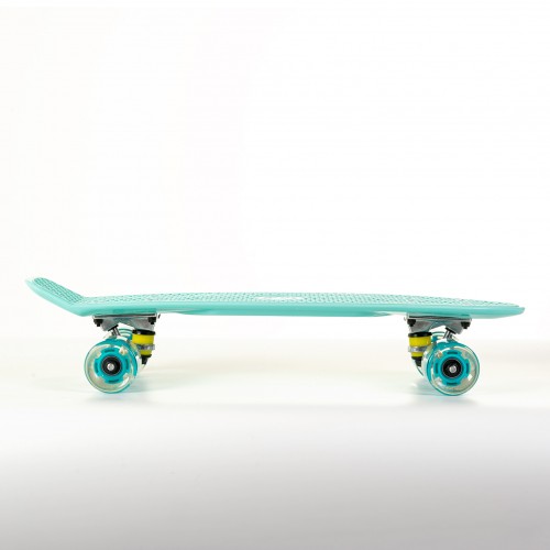 Mini cruiser Plastic skateboard 22.5'' Light Green with LED wheels Fish