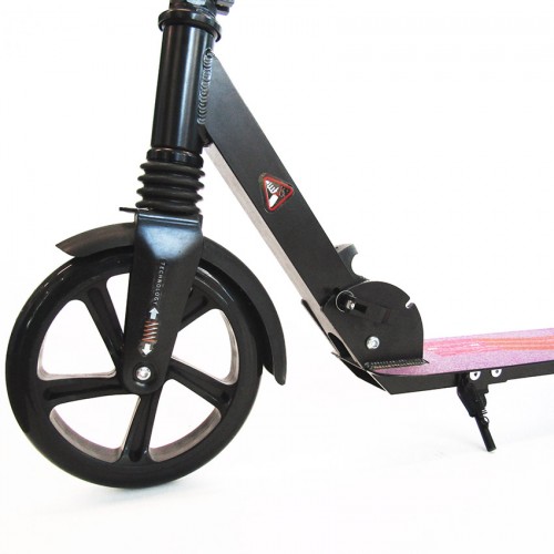 Scooter with front suspension and large wheels for person up to 100kg