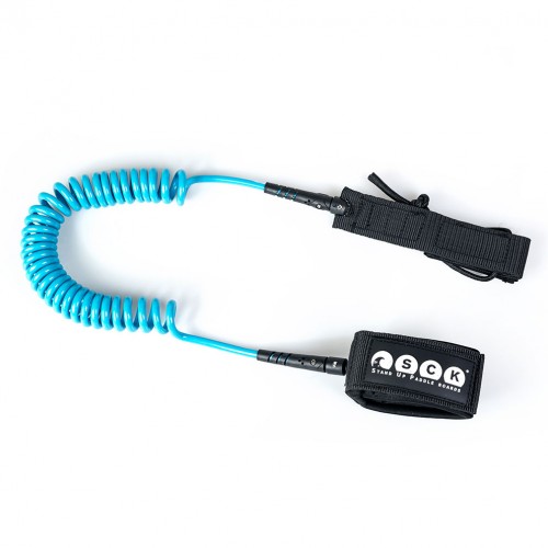 SUP leash coil 10ft SCK - Turquoise