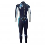 Ladies wetsuit neopren 2,5mm fullsuit black-light blue Aropec