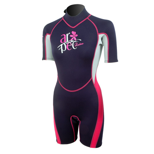 Wetsuit Ladies shorty 2,5mm navy blue-pink Aropec
