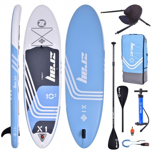 Inflatable SUP board X-rider 10'2'' zray complete package with double paddle and kayak seat