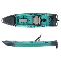 SCK Cargo 320 single seat Pedal Kayak ready with aluminium seat and wheelhouse | Black-Turquoise