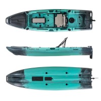 SCK Cargo 320 single seat Pedal Kayak ready with aluminium seat and wheelhouse | Black-Turquoise
