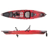 SCK Cyclo 12.6 single seat Pedal Kayak with pedal-propeller system and paddle | Black-Red