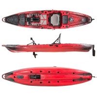 SCK Cyclo 12.6 single seat Pedal Kayak with pedal-propeller system and paddle | Black-Red