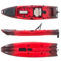 SCK Cargo 320 single seat Pedal Kayak ready with aluminium seat and wheelhouse | Black-Red