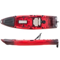 SCK Cargo 320 single seat Pedal Kayak ready with aluminium seat and wheelhouse | Black-Red