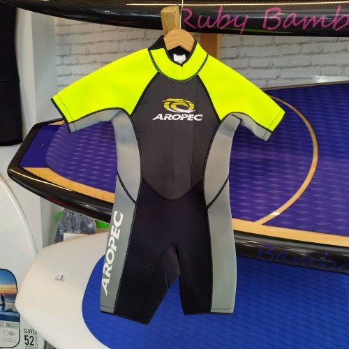 Wetsuit Youth Shorty 2.5mm Neon Yellow Aropec